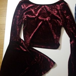 Burgundy Velvet Top